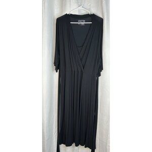 Latched Mama Maternity Dress 4X Black Viscose Spandex Wrap Style